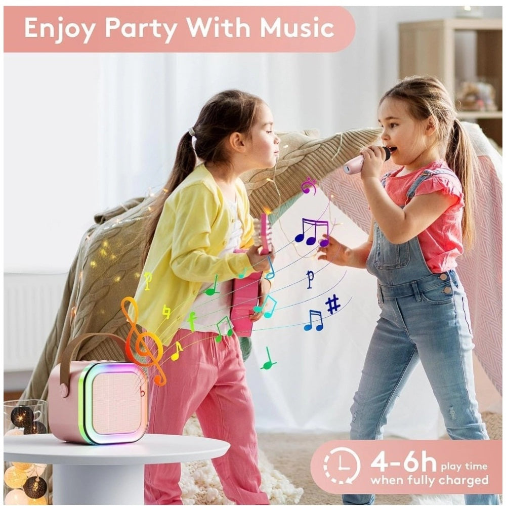 Portable Mini Blue-Tooth Karaoke Speaker for Kids & Adults with Wireless Microphone