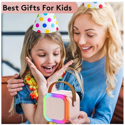 Portable Mini Blue-Tooth Karaoke Speaker for Kids & Adults with Wireless Microphone